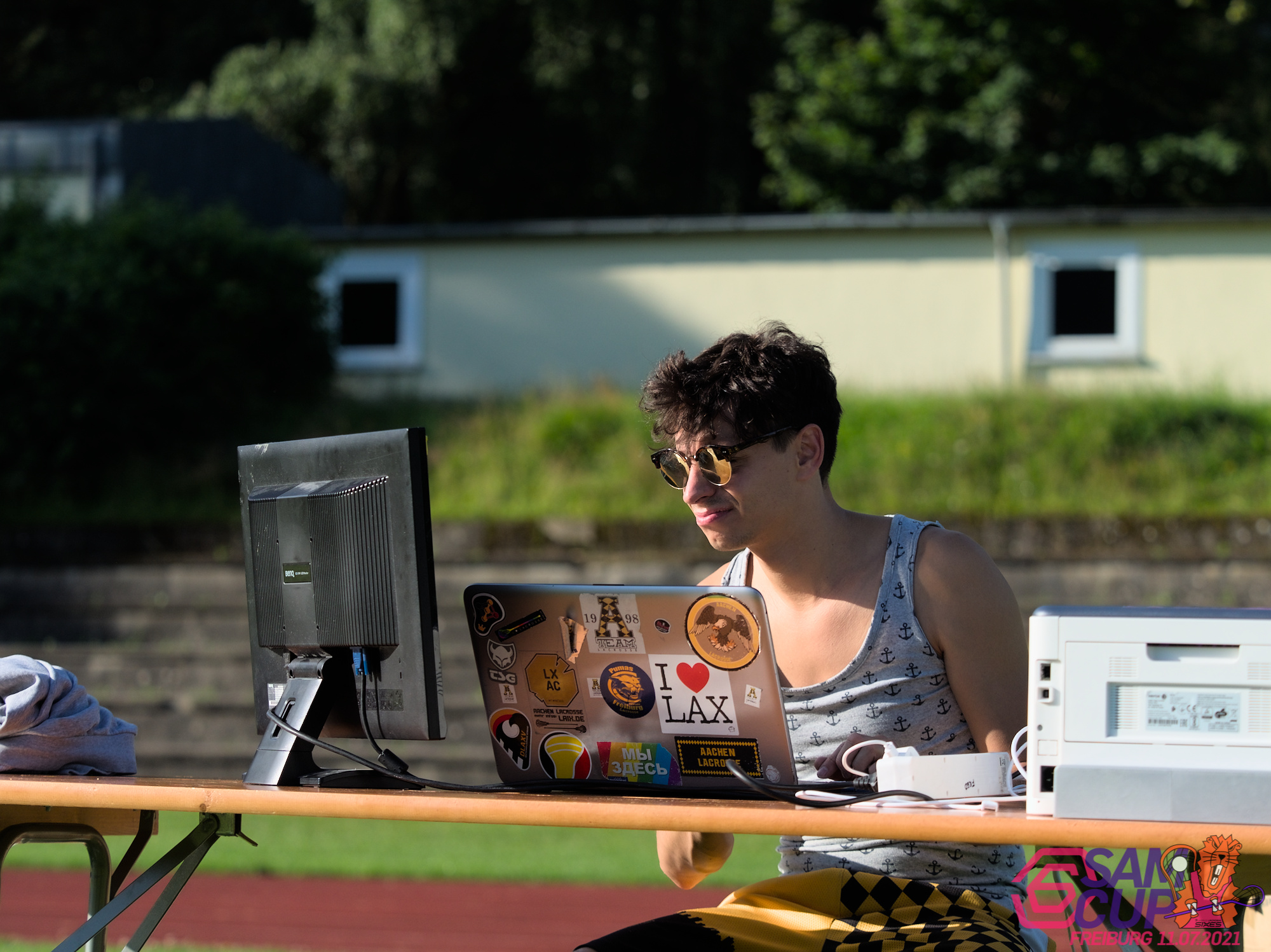 Fred at computer